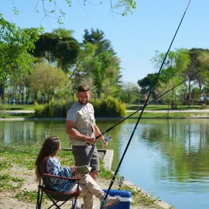 peche couple lac