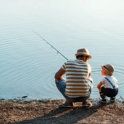 peche enfant pere lac jaunay